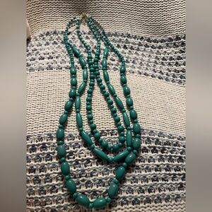 Teal Beaded Necklace